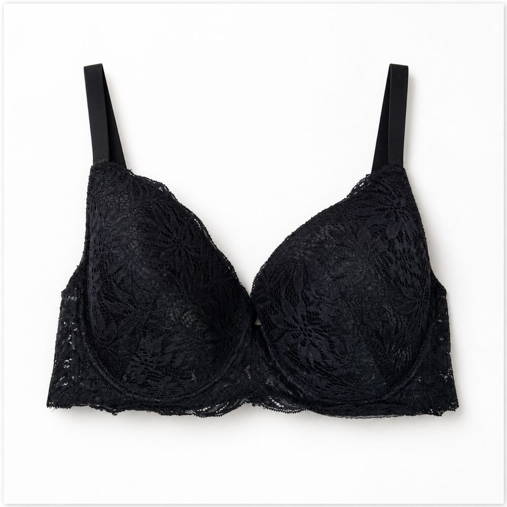 Juicy Couture Black Lace Lined Underwire Bra 38D Style 6222-36